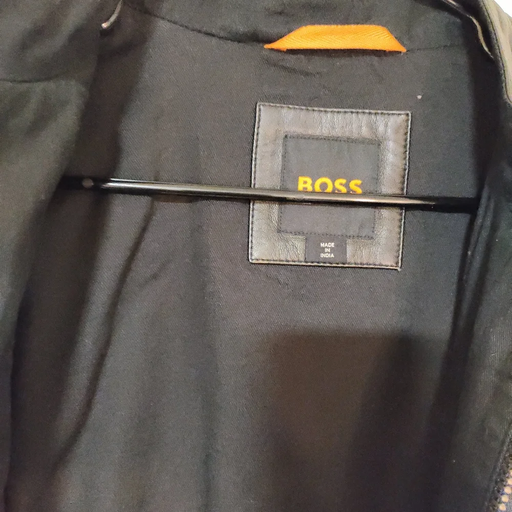 Boss Leather Jacket for man Black color - Picture 3 of 6